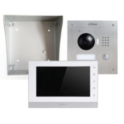 DAHUA-683N | Outdoor 2-wire IP video intercom kit + surface mount box + 7" IP monitor + 2-wire converter + Power supply. SIP protocol