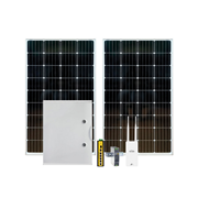 SAM-4802 | Kit Solar compuesto por: Caja para farolas con carga solar SAM-4799, Switch PoE no gestionable Wi-Tek de gama industrial WITEK-0018, Fuente de alimentación Industrial de 48V/120W WITEK-0061, 1x Enrutador inalámbrico 4G LTE para exteriores con salida PoE WITEK-0046, 2x Panel solar de 100W Monocristalino de 12V SAM-6694, 2x Soporte para Panel Solar SAM-8501.