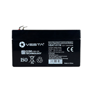 VBAT-011N | Bateria recarregável AGM VRLA VESTA de 12 V e 1,3 Ah com tecnologia CCDR