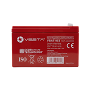 VBAT-953 | Batería AGM VRLA VESTA de 12 V y 7,2 Ah con CCDR para sistemas de incendio y seguridad