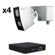 VIM-40M | Kit Optex larga distancia 40m compuesto por: 1x módulo de integración de vídeo de events generados por sensores SAM-4483 (VIM-X4), 4x Detectores PIR de cortina 40 x 4m serie Redwall OPTEX-71 (WXI-ST).