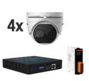 VIM-DUAL-KIT5 | Kit de Vaelsys termico compuesto por: 1x servidor de vídeo para instalaciones básicas SAM-4485, 4x cámara domo térmica + visible Thermal-Line HYU-659, 1x Módulo USB de 6 entradas/salidas de relé SAM-4147
