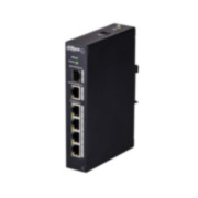 DAHUA-1416 | Switch industrial (L2) não gerido com 4 portas Fast Ethernet + 1 porta de ligação ascendente Gigabit + 1 porta 1000Base-X SFP