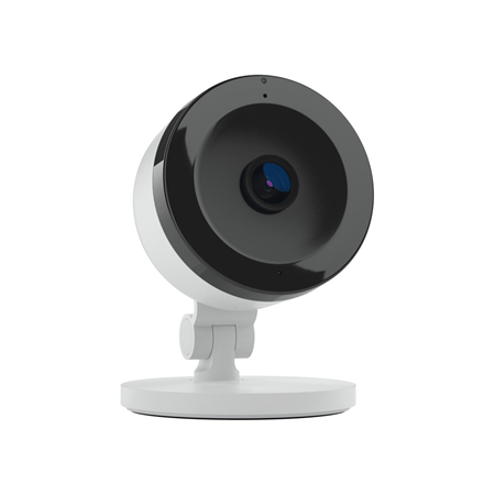 ALARM-10 | Cámara compacta IP WiFi de alarm.com con iluminación IR 5m para interior. CMOS 1/2,9” de 2MP. Formato H.264 y MPEG4. Resolución de hasta 1080P a 25ips. Óptica fija de 2,8 mm (113°). WDR, Flip, ajustes de imagen. Videosensor de 3 zonas. Audio bidireccional. Puerto RJ45 Fast Ethernet. 12V CC