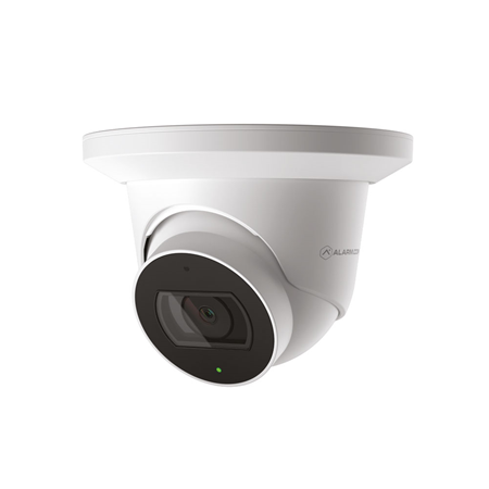 ALARM-29 | 4MP Alarm.com IP dome with IR 30m lighting for outdoor use. 1 / 2.7 ”CMOS of 4MP. Resolution up to 4MP. 0 lux IR On. 3.2 ~ 9.8mm (116 ° ~ 34 °) motorized lens. Remote optics management. Image adjustment. Video analysis with object detection. Cloud recording. Allows recording on SD card. Degree of protection IP66. 12V DC. Supports PoE