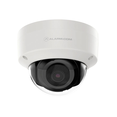ALARM-5 | Domo fijo IP Alarm.com de 2MP con iluminación IR 30m antivandálico para exterior. CMOS 1/2,8” de 2MP. Formato de vídeo H.264. Resolución de hasta 2MP. 0 lux IR On. Óptica fija de 2,8 mm (108°). Ajustes de brillo, contraste, saturación, nitidez, exposición, etc. Grado de protección IP67. 12V CC. Admite PoE.