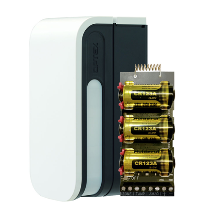 AXPRO-BXS-R | Detector de doble PIR dual para visión lateral en exteriores. Incorpora transmisor vía radio HIK-327 (DS-PM1-I1-WE). Cobertura de de 12m a cada lado. Se puede conectar a una cámara de CCTV para envío de alarmas visuales. 4 zonas de detección (2 a cada lado). Rango de detección y sensibilidad ajustables. Salidas de alarma independientes a cada lado, salida de fallo/sabotaje y tamper contra sabotaje. IP55. Autoalimentado con pilas de litio o alcalinas 3V~9V CC o desde transmisor vía radio.