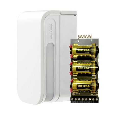 AXPRO-BXS-RAM-W | Dual dual PIR detector for outdoor side view. Coverage of 12m on each side. Antimasking by active IR. It can be connected to a CCTV camera for sending visual alarms. Advanced processing logic SMDA. 4 detection zones (2 on each side). Detection range adjustable in 5 levels. Adjustable sensitivity in 3 levels. Independent alarm outputs on each side, fault / tamper output and tamper against tampering. Double conductive mesh (patented) to avoid interference. IP55. Self-powered with lithium or alkaline batteries 3V ~ 9V DC or from transmitter via radio.