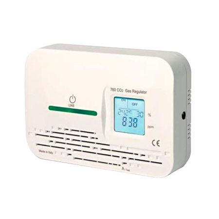DEM-CO2 | Standalone detector CO2, temperature and relative humidity for monitoring air quality. It warns by means of an optical signal of the presence of a high concentration of gas in the environment in which it is installed. Equipped with relay output to control a ventilation system