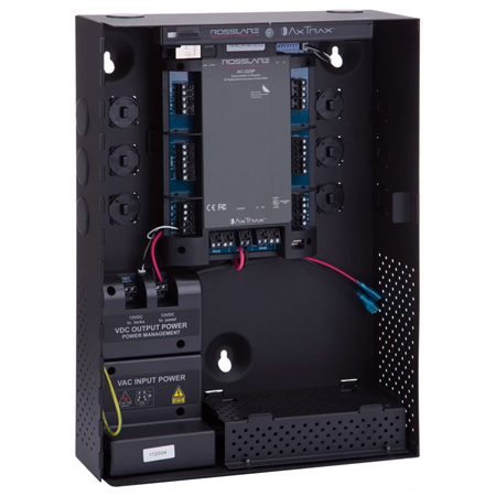 CONAC-427N | Controlador de 2 puertas Rosslare (2 lectores Wiegand) incluido en caja con alimentación 12 VDC / 2A. Compatible desde AxtraxNG versión 27.5.7.8.