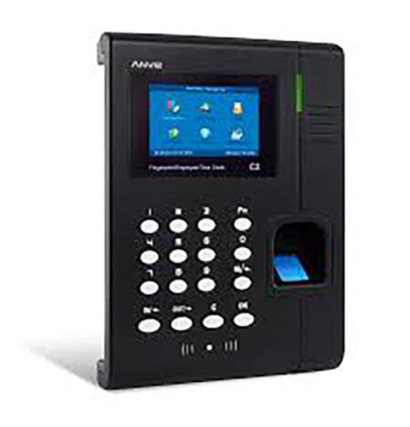 CONAC-663 | Presence Control Terminal - Anviz. Identification by RFID card, fingerprint, user, password and / or combinations. TFT screen 2.8" 3.000 fingerprints / cards, 50,000 records Voice prompts TCP / IP, USB Flash Control of schedules and shifts 6-digit codes Short messages 5V / 12V 1A.