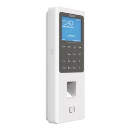 CONAC-772N | Lector biométrico autónomo de accesos y presencia Anviz. Identificación por tarjeta EM, huella dactilar, contraseña y/o combinaciones. Teclado táctil y pantalla TFT color 2.8". 3.000 huellas/tarjetas/usuarios, 100.000 registros. Comunicación TCP/IP, RS485, miniUSB y Entrada/Salida Wiegand. Salida de relé. Controladora integrada (sensor puerta, pulsador, timbre y relé). Control de horarios, turnos y ciclos. Software de gestión ANVIZ CrossChex incluido.