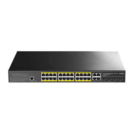 CUDY-19|16 Gigabit PoE+. 2 RJ45 Uplink Gigabit. 2 Gigabit SFP. 1 RJ45 Console. IEEE802.3af/at PoE. 200W PoE delivery. Watchdog PoE. QoS / IGMP Snooping