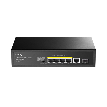 CUDY-9|Switch PoE+ de 5 puertos Gigabit y 1 ranura SFP