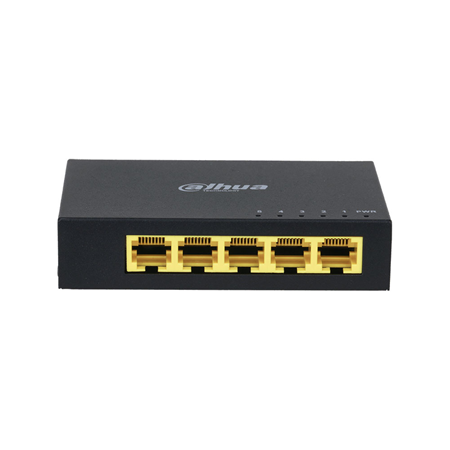 DAHUA-1431N | Dahua 5-port Gigabit unmanaged switch (L2). Plug&Play: no configuration required. 24/7 operation. Desktop or wall mount