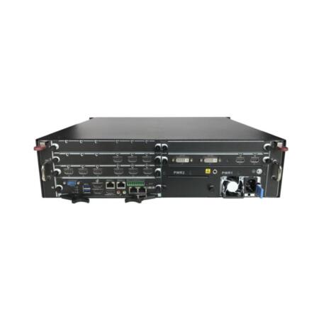 DAHUA-1700 | Descodificador IP de señales de vídeo de hasta 12MP. Formatos H.265/H.264/MPEG2/MJPEG. 2 entradas HDMI + 2 entradas DVI-I. Resolución de 12MP, 4K/8MP, 6MP, 5MP, 4MP, 3MP, 1080P, 720P, etc. Audio bidireccional. 2 entradas / 1 salidas de alarma. 2 puertos RJ45 Gigabit, 3 puertos RS232, 1 puerto RS485, 3 puerto USB. 220V CA. 2,5U