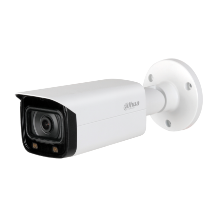 DAHUA-1701 | 4 in 1 bullet camera Full Color StarLight with Smart Light of 40 m for outdoors. 1/2,8” CMOS, 2MP. 4 in 1 output (HDCVI / HDTVI / AHD / 960H) by DIP switch. 3,6 mm lens (89,5°). 0,001 lux. ICR filter. OSD, AWB, AGC, BLC, HLC, real WDR 120dB, 2D/3D-NR. Audio input (microphone incorporated). IP67. Soporte 3AXIS. 12V DC.