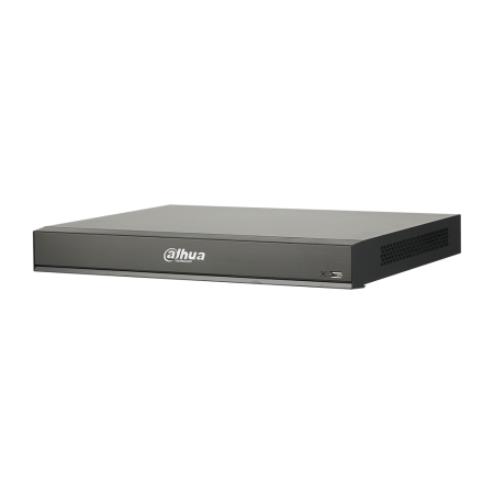 DAHUA-1772-FO | IP NVR with Artificial Intelligence of 16 channels up to 16MP. Up to 10 IVS rules per IP channel. H.265 + / H.265 / H.264 + / H.264 / MJPEG. Bidirectional audio. Recording resolution of 16MP, 12MP, 4K / 8MP, 6MP, 5MP, 4MP, 3MP, 1080P, 1.3MP, 720P, etc. 320 Mbps bandwidth (160 Mbps in AI mode). HDMI 4K output and VGA output. Perimeter protection of 16 channels. 4 channels of facial recognition. Up to 20 facial bdd. Point of sale (POS). License plate recognition. 4 inputs / 2 alarm outputs. 2 HDD SATA III capacity. RJ45 Gigabit. 1 USB 2.0 + 1 USB 3.0, 1 RS232, 1 RS485. 220V CA. 1U. 8 PoE + / ePoE / EoC.