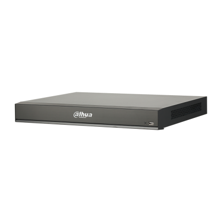 DAHUA-1773-FO | IP NVR with Artificial Intelligence of 16 channels up to 16MP. Up to 10 IVS rules per IP channel. H.265 + / H.265 / H.264 + / H.264 / MJPEG. Bidirectional audio. Recording resolution of 16MP, 12MP, 4K / 8MP, 6MP, 5MP, 4MP, 3MP, 1080P, 1.3MP, 720P, etc. 320 Mbps bandwidth (160 Mbps in AI mode). HDMI 4K output and VGA output. Perimeter protection of 16 channels. 4 channels of facial recognition. Up to 20 facial bdd. Point of sale (POS). License plate recognition. 4 inputs / 2 alarm outputs. 2 HDD SATA III capacity. RJ45 Gigabit. 1 USB 2.0 + 1 USB 3.0, 1 RS232, 1 RS485. 220V CA. 1U. 16 PoE+ 8 ePoE / EoC.