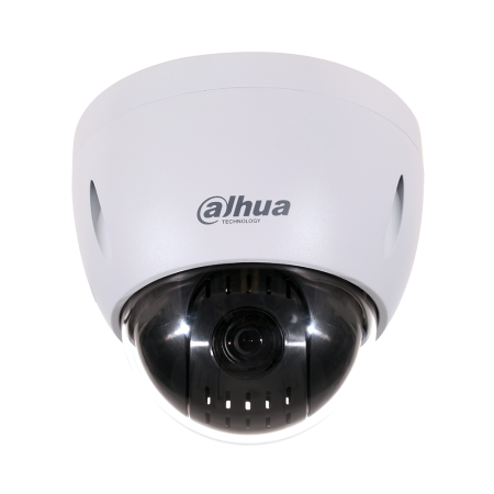 DAHUA-1776 | Domo motorizado HDCVI día/noche de 300°/seg., antivandálico para exterior. CMOS 1/2,8” Sony® STARVIS™ de 2MP. Resolución 1080P (25 ips), 720P (25/50 ips). Salida dual (HDCVI / 960H). Zoom óptico 12X de 5,3~64 mm (H: 58,2°~4,8°). Zoom digital 16X. Filtro ICR. OSD, AWB, AGC, BLC, HLC, WDR real 120 dB, 2D/3D-DNR, 24 mascaras de privacidad. 300 presets DH-SD, Pelco-D/P. 1 entrada de audio. 2 entradas / 1 salida de alarma. RS485. IP66, IK10. 24V CA. Incluye alimentador.
