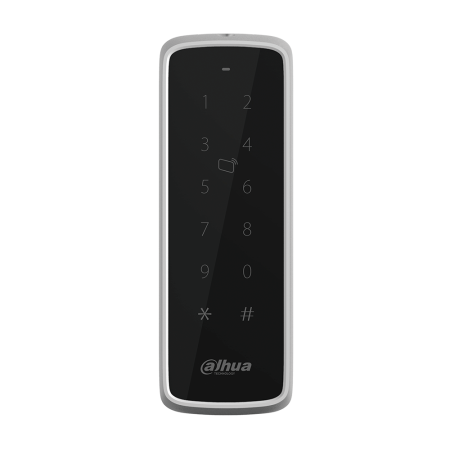 DAHUA-1790 | RFID EM-ID (125KHz) reader for access control with keyboard. 3~5 cm range . Bluetooth supported, 0~5 meter range. RS485 and Wiegand 34 interface. IP65. 12V DC.
