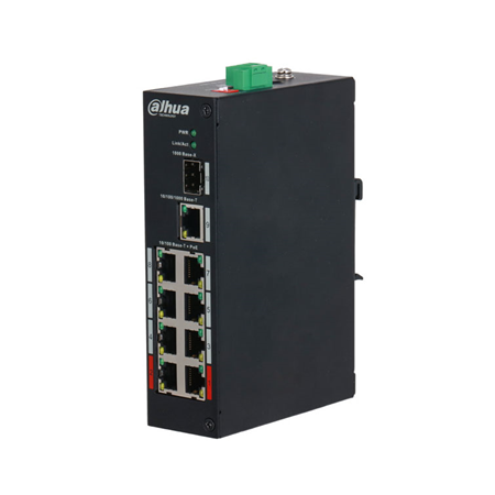 DAHUA-1806N|Switch Dahua no gestionable 8 PoE + 2 Gigabit combo