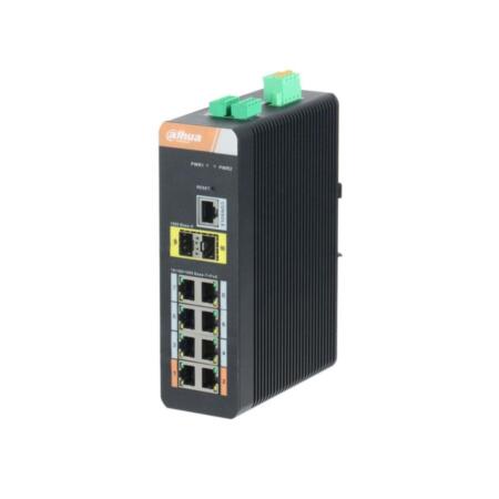 DAHUA-1942|Industrial Manageable Switch PoE (L2) with 8 Gigabit ports + 2 Gigabit SFP ports (ring)