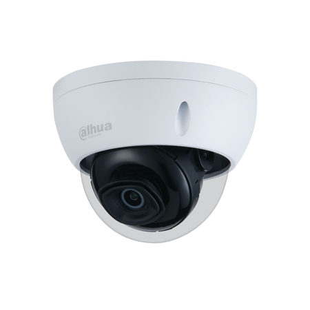 DAHUA-1979N-FO | Dome fisso IP Dahua con Smart IR di 30m antivandalo per esterni. 1/2,7” CMOS da 2MP. 2 flussi. Formato di compressione H.265+, H.264+, H.265, H.264, MJPEG. Risoluzione fino a 1080P a 25 ips. filtro ICR. 0,005 lux F1.6. Ottica fissa da 2,8 mm (111°). OSD, AWB, AGC, BLC, HLC, WDR digitale, 3D-NR, 4 zone ROI, specchio, sensore video e privacy mask. Rilevamento intelligente (IVS). Slot per microSD. Onvif, CGI, P2P. IP67, IK10. 3ASSI. Alimentazione 12 V CC e PoE