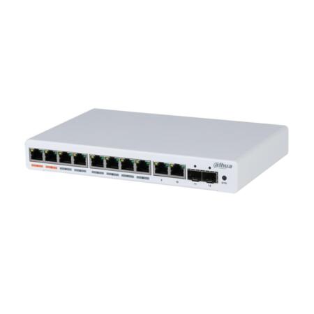 DAHUA-2024 | Dahua Manageable Commercial Switch (L2) with 8 Gigabit PoE ports + 2 Gigabit RJ45 ports + 2 Gigabit SFP ports (no ring). Lightning-proof 2KV. 48V DC