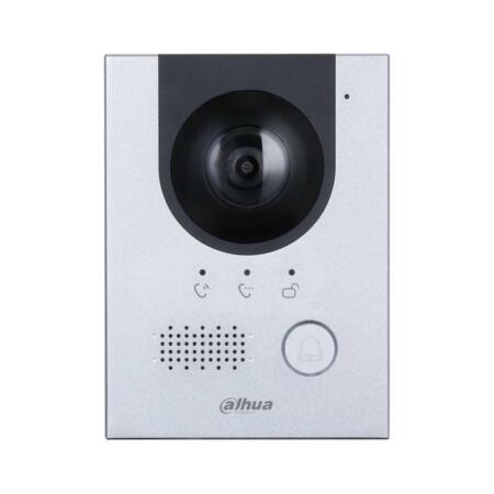 DAHUA-2029 | Dahua IP / 2-wire SIP video intercom station suitable for outdoor use. H.264. 2MP CMOS. 1.95mm (160 °) fisheye optics. G.711. Two-way audio. 1 alarm input / 1 output. RS485. IP55, IK08. 12V DC. PoE.