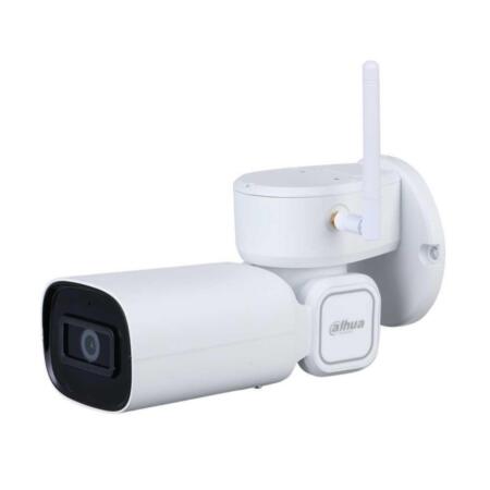 DAHUA-2034 | Cámara StarLight WiFi IP Dahua con posicionador de 6°/seg. con iluminación IR de 20 m para exterior. Formato H.265+/H.265/H.264+/H.264/MJPEG. CMOS 1/2,8” Sony® STARVIS™ de 2 megapíxeles. Stream triple. Resolución de hasta 2MP@25ips. Óptica motorizada de 2,7 ~ 8,1 mm (46,43°~106,79°). Zoom digital 16X. Filtro ICR. 0,005/0,0005 lux. OSD, AWB, AGC, BLC, HLC, WDR real (120dB), 2D/3D-NR, defog digital, EIS. Detección inteligente (IVS). 1 entrada / 1 salida de audio. Ranura MicroSD. Onvif, CGI. IP66. Lightning-proof 4KV. 12V CC.