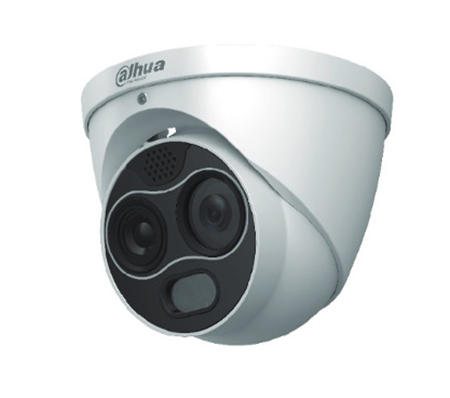 DAHUA-2207N | Dahua WizSense thermal + visible dome. Thermal resolution 256x192. Detect people up to 292m. Detect vehicles up to 778m. Visible focal length: 7mm (24°x18°). ICR, 0.05/0.005 lux, IR ≥30m. Digital WDR, 2D/3D-NR, ROI. 1 input / 1 audio output. 1 input / 1 alarm output. Smart connection with strobe light and audio. microSD, IP67, PoE