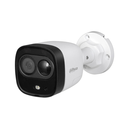 DAHUA-2214N | Dahua 4-in-1 camera with active deterrence. CMOS 5MP, 5MP @ 25ips (CVI). Switchable 4-in-1 output. ICR, 0.005 lux, Smart IR 30m. 2.8 mm lens. BLC, HLC, WDR digital, 2D-DNR. It incorporates a PIR sensor and active deterrence. IP67, 3AXIS.