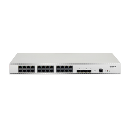 DAHUA-2292N | Dahua L2+ Managed Industrial Switch. 24 Gigabit RJ45 ports. 4 SFP+ ports. Console port. 128Gbps switching. 32K MAC addresses. Extended temperature. Fanless Thermal Design
