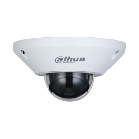 DAHUA-2618N-FO | Dahua IP mobile dome. 5MP@25ips, H.265+/H.265. Day/Night, 0.006 lux. 1.4mm fixed lens. WDR 120dB, SSA, 3D-DNR. Perimeter protection and people counting. It incorporates a microphone and 1 audio input / 1 output. 1 input / 1 alarm output. MicroSD slot, Onvif, IP67, IK10, 12V DC, PoE