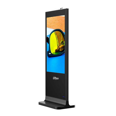 DAHUA-2706 | Dahua 55 "standing digital signage. High quality panel with industrial grade design, metal housing, 5mm tempered protective glass. Supports images, audio, video, PDF, IP camera streaming, weather, weather. Dahua MPS platform provides unified remote management for system integrators and media operators. Powerful 4-core processor provides powerful decoding capabilities, enabling superior display performance. Built-in media player software and USB player provide multiple methods to play content.