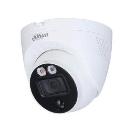 DAHUA-2707 | Dome fisso Dahua Full-Color 4-in-1 con deterrenza attiva Illuminazione bianca intelligente di 40 m per esterno. Incorpora un rilevatore PIR da 10 metri, 110 °. CMOS 1 / 2,7 "da 5 MP. Risoluzione fino a 5 MP a 20 ips. Uscita 4 in 1 (HDCVI / HDTVI / AHD / 960H) commutabile da OSD. 0,005 lux F1.2. Ottica fissa da 2,8 mm (98 °). OSD, AWB, AGC, BLC, HLC, WDR Digital, 2D-NR. Incorpora la sirena. IP67. 3AXIS. 12V DC.