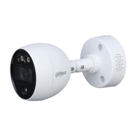 DAHUA-2709 | Caméra bullet couleur Dahua 4 en 1 avec dissuasion active Éclairage blanc intelligent de 40 m pour l'extérieur. Il incorpore un détecteur PIR de 10 mètres et 110 °. CMOS 1 / 2,7 ”de 5MP. Résolution jusqu'à 5MP à 20ips. Sortie 4 en 1 (HDCVI / HDTVI / AHD / 960H) commutable par OSD. 0,005 lux F1.2. Objectif fixe de 2,8 mm (98 °). OSD, AWB, AGC, BLC, HLC, WDR numérique, 2D-NR. Incorporez la sirène. IP67. 3AXIS. 12V DC.