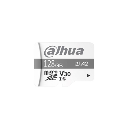 DAHUA-2759 | 128GB Dahua MicroSD card. High quality memory and precise manufacturing. High speed and stable performance. High compatibility. High speed transmission up to 100MB / sec. Write speed up to 60MB / sec. Resistant to high and low temperatures, waterproof, antimagnetic and protected against X-rays. It adapts to a variety of environments.