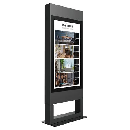 DAHUA-2916 | 43" Dahua digital signs. IP55 outdoor protection. Industrial grade design, metal housing, tempered protective glass. High brightness of 2500 nits and anti-reflective glass. Built-in temperature controller. 178°H/178°V viewing angle. Supports image, audio, video, text display and remote screen control.