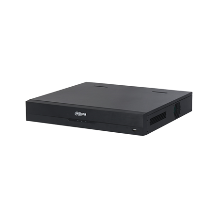 DAHUA-2935-FO | XVR 5 in 1 Dahua WizSense with 32 channels HDCVI / HDTVI / AHD / CVBS or 32 channels IP 8MP (not adding to the BNC inputs). AI / H.265 + / H.265 / H.264 + / H.264 format. Two-way audio. 4 audio inputs / 1 output. Plays 16 channels. 128 Mbps. Recording 5M-N (10 ips), 4M-N, 1080P (15 ips), 1080N, 720P, 960H, D1, CIF (25 ips). 2 HDMI outputs (4K + 1080P), VGA output (1080P) and BNC output. 2-channel perimeter protection. 2-channel facial recognition. 16 channel SMD Plus. 16 alarm inputs / 6 outputs. Supports 4 SATA HDDs up to 10TB. ESATA port. Gigabit RJ45. Onvif, CGI, P2P, DDNS. 3 USB, 1 RS485, 1 RS232. 220V AC. Desktop, 1.5U rack.