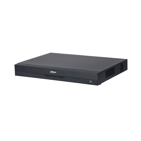 DAHUA-2949-FO | XVR 5 in 1 Dahua WizSense 8 canali HDCVI / HDTVI / AHD / CVBS + 8 canali IP 8MP (aggiunti agli ingressi BNC). Gli ingressi BNC possono essere convertiti in IP. Formato AI / H.265 + / H.265 / H.264 + / H.264. Audio bidirezionale. 4 ingressi audio / 1 uscita. Riproduce 8 canali. 128 Mbps. Registrazione 8MP (7 ips), 6MP (10 ips), 5MP (12 ips), 4K-N, 4MP, 3MP (15 ips), 4M-N, 1080N, 720P, 960H, D1, CIF (25 ips ). Uscita HDMI (4K) e uscita VGA (1080P). Protezione perimetrale a 2 canali. Riconoscimento facciale a 2 canali. SMD Plus a 8 canali. 8 ingressi / 3 uscite di allarme. Supporta 2 HDD SATA fino a 10 TB. Gigabit RJ45. Onvif, CGI, P2P, DDNS. 2 USB, 1 RS485. 12V DC. Scrivania, 1U