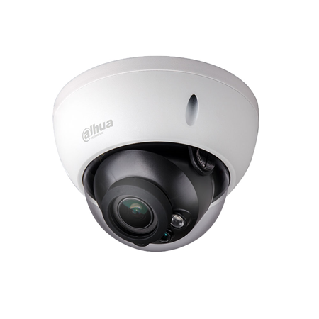 DAHUA-2959 | Dahua 4 in 1 fixed dome PRO series with Smart IR of 30 m vandal resistant for outdoor. 1 / 2.7 ”CMOS of 5MP. 4 in 1 output (HDCVI / HDTVI / AHD / 960H) switchable by DIP switch. 2.7 ~ 13.5mm (98 °) motorized lens with autofocus. 0.001 lux. ICR filter. OSD, AWB, AGC, BLC, HLC, HLC-Pro, WDR 120dB, 3D-NR, Digital Defog, Mirror Mode, Privacy Masks. IP67, IK10. 3AXIS. 12V DC