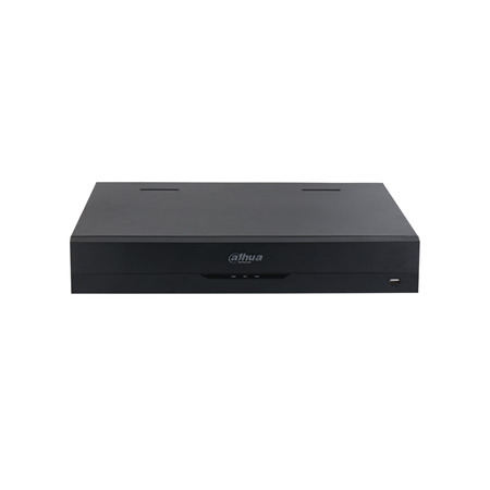 DAHUA-2981-FO | XVR 5 en 1 Dahua WizSense de 32 canales HDCVI/HDTVI/AHD/CVBS o 32 canales IP 12MP (sumado a las entradas BNC). Formato AI/H.265+/H.265/H.264+/H.264. Audio bidireccional. 4 entradas / 1 salida de audio. Reproduce 16 canales. 128 Mbps. Grabación 8MP (7 ips), 6MP (10 ips), 5MP (12 ips), 4K-N, 4MP, 3MP (15 ips), 4M-N, 1080N, 720P, 960H, D1, CIF (25 ips). 2 salidas HDMI (4K), salida VGA (1080P), salida BNC. Protección perimetral de 6 canales. Reconocimiento facial de 6 canales. SMD Plus de 32 canales. 16 entradas / 6 salidas de alarma. Admite 4 HDD SATA de hasta 10TB. Puerto eSATA. RJ45 Gigabit. Onvif, CGI, P2P, DDNS. 3 USB, 1 RS485, 1 RS232. 220V CA. Sobremesa, rack 1,5U.