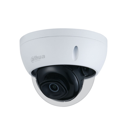 DAHUA-2982-FO | Dahua IP fixed dome with Smart IR 30m vandal-resistant for outdoor use. CMOS 1/2.8" 2MP. Dual Stream. Smart H.265+/H.265/Smart H.264+/H.264/MJPEG format. Resolution up to 1080P at 25ips. ICR filter. 0.002 lux F1.6. 2.8 mm (106°) fixed optics. OSD, AWB, AGC, BLC, HLC, WDR 120dB, 3D-DNR, 4 ROI zones, video sensor, and privacy masks. Intelligent detection (IVS). MicroSD slot. Onvif, CGI. IP67, IK10. 12V DC. PoE.