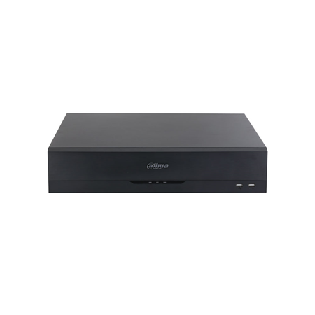 DAHUA-3002-FO | XVR 5 in 1 Dahua WizSense 16 channels HDCVI / HDTVI / AHD / CVBS + 8 channels IP 8MP (added to the BNC inputs). BNC inputs can be converted to IP. AI / H.265 + / H.265 / H.264 + / H.264 format. Two-way audio. 16 audio inputs / 1 output. Plays 16 channels. 128 Mbps. Recording 5M-N (10 ips), 4M-N, 1080P (15 ips), 1080N, 720P, 960H, D1, CIF (25 ips). 2 HDMI outputs (HDMI 1 4K), 1 VGA output (1080P), 1 BNC output. 2 channel perimeter protection. 2-channel facial recognition. 16 channel SMD Plus. 16 alarm inputs / 6 outputs. Supports 8 SATA HDDs up to 10TB. 2 Gigabit RJ45 ports. Onvif, CGI, P2P, DDNS. 4 USB, 1 RS485, 1 RS232. 220V AC. Desktop, 2U