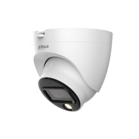 DAHUA-3004 | Dahua 4 in 1 Full-Color fixed dome with 20 m Smart Light for outdoor use. 1 / 2,8 ”CMOS of 2MP. 4 in 1 output (HDCVI / HDTVI / AHD / 960H) switchable by UTC DAHUA-498 knob. 2.8 mm (107 °) fixed lens. 0.001 lux. Color 24h. OSD, AWB, AGC, BLC, HLC, WDR 130dB, 3D-NR, privacy masks. It incorporates a microphone. Coaxial cable audio transmission. IP67. 3AXIS. 12V DC