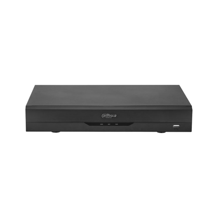 DAHUA-3015-FO | Dahua 5 in 1 XVR with 8 channels HDCVI / HDTVI / AHD / CVBS + 4 channels IP 6MP (added to the BNC inputs). BNC inputs can be converted to IP. AI / H.265 + / H.265 / H.264 + / H.264 format. 1 RCA audio input / 1 output. Plays 8 channel 1080P. 64 Mbps. Recording 5M-N (10 ips), 4M-N, 1080P (15 ips), 1080N, 720P, 960H, D1, CIF (25 ips). HDMI output at 4K and VGA at 1080P. 1 channel perimeter protection. 1 channel face detection. 8-channel SMD Plus. POS and IoT functions. Up to 1 SATA HDD up to 10TB. RJ45. Onvif, CGI, P2P, DDNS. 2 USB, 1 RS485. 12V DC. Desktop.