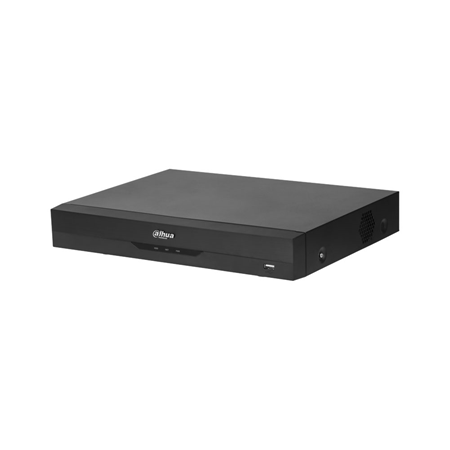 DAHUA-3025-FO | XVR 5 en 1 Dahua de 4 canales HDCVI/HDTVI/AHD/CVBS + 4 canales IP 8MP (sumado a las entradas BNC). Las entradas BNC pueden convertirse en IP. Formato AI/H.265+/H.265/H.264+/H.264. 4 entradas / 1 salida de audio. Audio bidireccional. Reproduce 4 canales. 64 Mbps. Grabación 8MP/4K (7 ips), 6MP (10 ips), 5MP (12 ips), 4MP, 3MP (15 ips), 4M-N, 1080P, 720P, 960H, D1, CIF (25 ips). Salidas HDMI (4K) y VGA (1080P). Protección perimetral de 1 canal. Detección facial de 1 canal. SMD Plus de 4 canales. 8 entradas / 3 salidas de alarma. Hasta 1 HDD SATA de hasta 10TB. RJ45 Fast Ethernet. Onvif, CGI, P2P, DDNS. 2 USB2.0, 1 RS485. 12V CC. Sobremesa