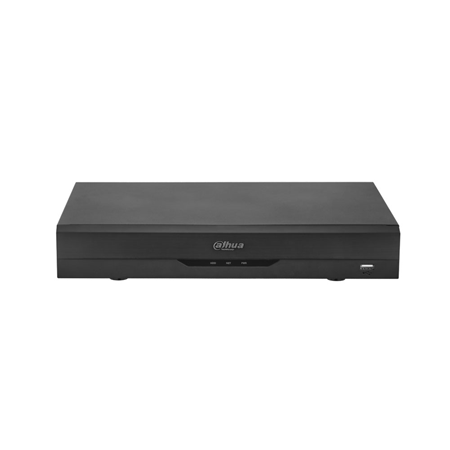 DAHUA-3026-FO | Dahua 5 in 1 XVR with 4 channels HDCVI / HDTVI / AHD / CVBS + 2 channels IP 6MP (added to the BNC inputs). BNC inputs can be converted to IP. Foarmat AI / H.265 + / H.265 / H.264 + / H.264. 1 RCA audio input / 1 output. Play 4ch 1080P. 32 Mbps. Recording 5M-N (10 ips), 4M-N, 1080P (15 ips), 1080N, 720P, 960H, D1, CIF (25 ips). HDMI output at 4K and VGA at 1080P. 1 channel perimeter protection. 1 channel face detection. 4 channel SMD Plus. POS and IoT functions. Up to 1 SATA HDD up to 6TB. RJ45. Onvif, CGI, P2P, DDNS. 2 USB, 1 RS485. 12V DC. Desktop.